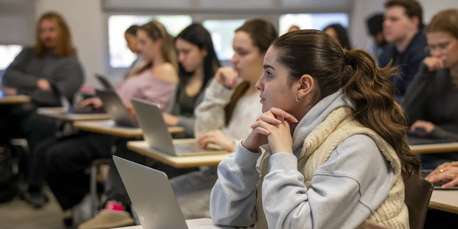 Girl in class