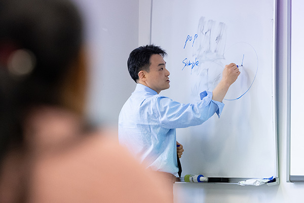 Teaching on a white board