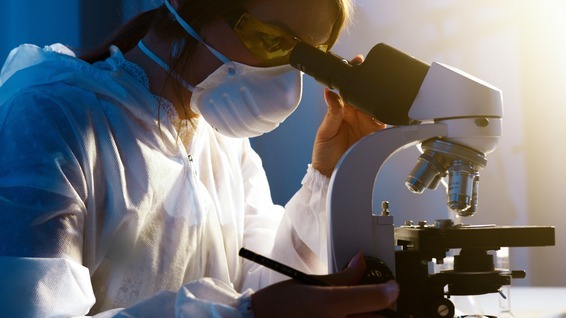 Doctor performing research to contribute to healthcare informatic