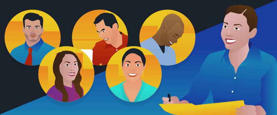 Illustration of peoples faces 