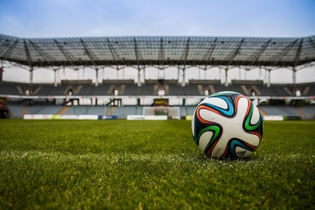 Ball on a soccer pitch
